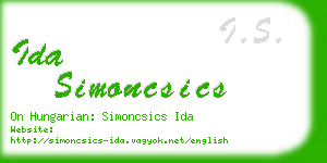 ida simoncsics business card